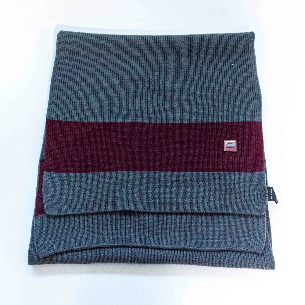 Fubu Knit Scarf VTG 90s Y2K Streetwear Hip Hop Acrylic Wool Blend